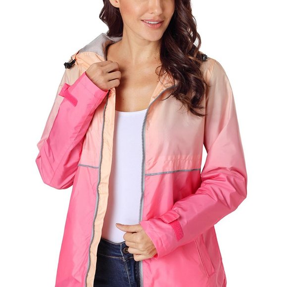 Orange Ombre Zipper Lapel Suit Blazer - Picture 4 of 6